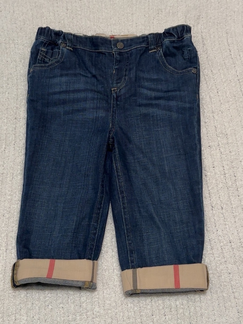 Burberry Kids Nova Check Cuff Denim Jeans